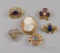 Six Antique Brooches