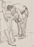 Isabel Bishop American 19021988 Lot of Three Studies of Figures at a Drinking Fountain