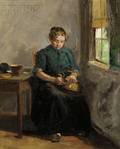 Charles Paul Gruppe CanadianAmerican 18601940 Woman Polishing a Kettle