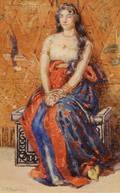 Sydney Richmond Burleigh American 18531931 Portrait of a Seated Odalisque