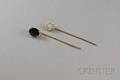 Two 14kt Gold Gemstone and Diamond Stickpins