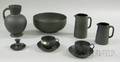 Nine Wedgwood Black Basalt Items