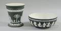 Wedgwood Black Jasper Dip Bough Pot and Salad Bowl