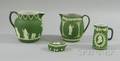 Four Wedgwood Olive Green Jasper Dip Items