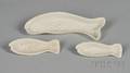Three Staffordshire White Saltglazed Stoneware Culinary Fish Molds