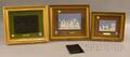 Two Framed Wedgwood Solid Light Blue Jasper Plaques and a Black Basalt Plaque