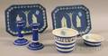 Six Wedgwood Dark Blue Jasper Dip Items