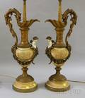 Pair of Neoclassical Ewershaped Lamps