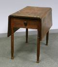Late Federal Walnut Dropleaf Table with End Drawer