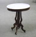 Victorian Oval Marbletop Walnut Occasional Table