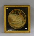 Giltwood Framed 19th Century English Silk Needlework and Painted Panel Mariahs Journey