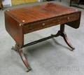 Regency Inlaid Mahogany Dropleaf Sofa Table with Two Short Drawers
