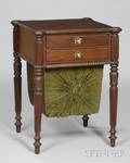 Irving  Casson Classicalstyle Carved Mahogany TwoDrawer Sewing Stand