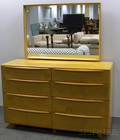 HeywoodWakefield Maple Double Dresser with Mirror