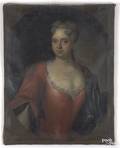 Continental oil on canvas portrait of a lady ca 1740