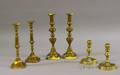 Three Pairs of Brass Candlesticks