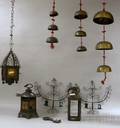 Nine Assorted Metal Lighting and Decorative Items