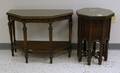Jacobeanstyle Caned Carved Oak Tabouret and a Parcelgilt Carved Mahogany Side Table