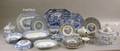 Sixtytwo Piece Assembled English Blue and White Transfer Decorated Staffordshire Dinner Service