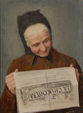 Italian School 20th Century Lady Reading the Newspaper