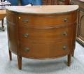 Regencystyle Mahogany Veneer Demilune ThreeDrawer Commode
