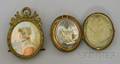 18th Century Cased Ivory Memorial Pendant and a Handpainted Ivory Portrait Miniature