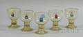 Five Goldrimmed Bohemian Goblets with Enameled Crest Decoration