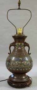 Asian Cloisonne Vase Lamp