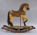 Reproduction Carved and Paint Decorated Wood RidingRocking Horse