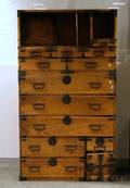 Asian Ironmounted Pine TwoPart Tansu