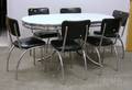 Vintage Formica and Chrome Kitchen Table and Set of Six Chairs