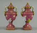 Pair of Miniature French Porcelain Covered Urns