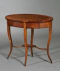 Biedermeier Amboynainlaid Fruitwood Occasional Table