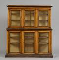 Italian Renaissancestyle Fruitwoodinlaid and Penwork Decorated Walnut Library Cabinet