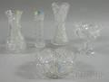 Five Cut Glass Vases and Serving Dishes