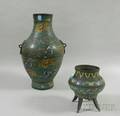 Asian Cloisonne Vase and Censer