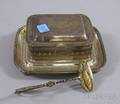 British Silver Plated Sardine Box and Tongs