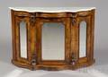 Victorian Fruitwoodinlaid Walnut and Marbletop Side Cabinet