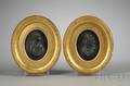 Pair of Wedgwood Black Basalt Oval Portrait Plaques