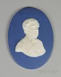 Wedgwood Dark Blue Jasper Dip Portrait Medallion of Oliver Wendell Holmes