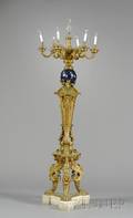 Fine Louis XVRegence Style Ormolu and Patinated Metal SixLight Torchiere