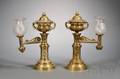 Pair of Empirestyle Brass Argand Lamps