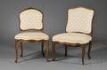 Two Similarly Upholstered Continental Rococo Beechwood Side Chairs