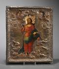 Russian Icon with Silver Riza