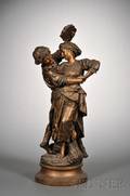 Patinated White Metal Figure of a Dancing Couple