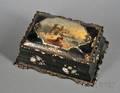 Victorian Papiermache and Abalone Inlaid Sewing Box