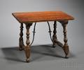 Miniature Iberian Mahogany and Oak Trestle Table