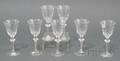 Seven American Wheelcut Colorless Glass Wine Stems