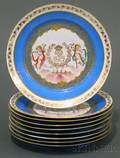 Set of Nine Sevres Chateau des Tuileries Pattern Porcelain Plates