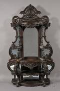 American Rococo Revival Carved Rosewood Etagere